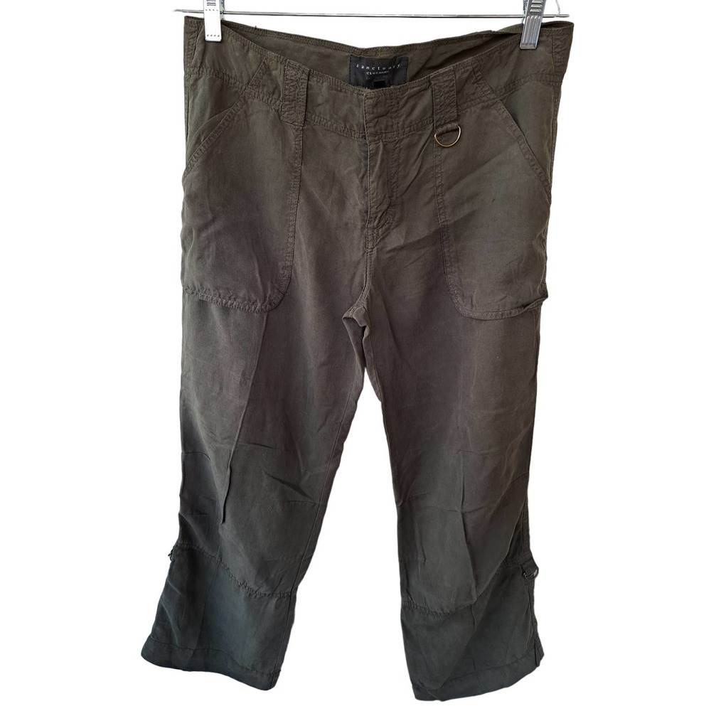 Sanctuary Cropped Cargo Pants SZ 28 Green Street Wear Casual Womens Casual Boho